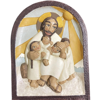 Jesus con los niños blanco