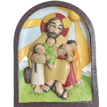 Jesús con los niños colores